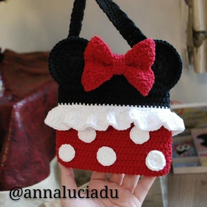 Crochet Minnie mouse, crochet bags, crochet purse, Minnie mouse, bag patterns, crochet bows, crochet minnie bow, PDF Instant Download image 3