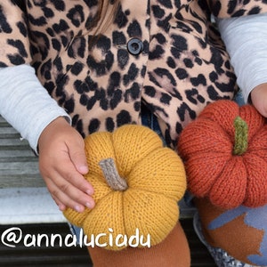 knitting pumpkin in 3 different sizes, knit in the round, knitting pattern, pumpkin amigurumi, knitting PDF Instant Download image 8