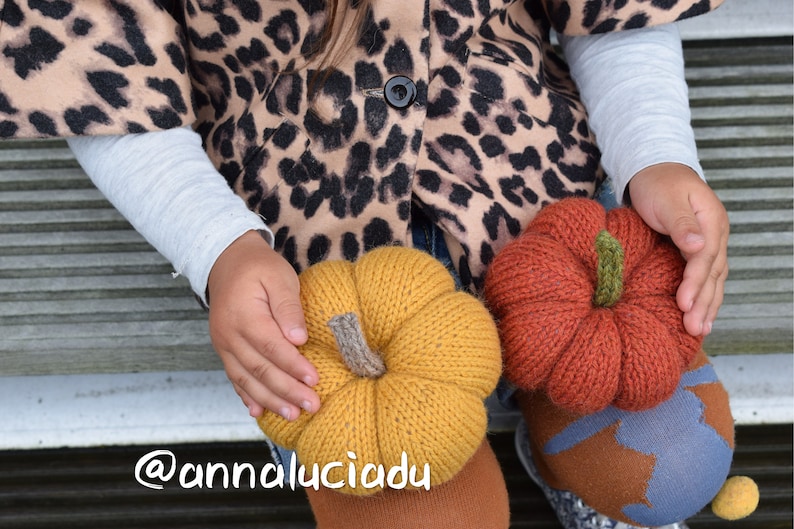 knitting pumpkin in 3 different sizes, knit in the round, knitting pattern, pumpkin amigurumi, knitting PDF Instant Download image 8