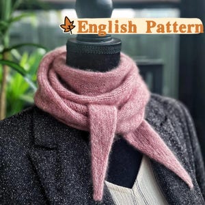 Modello inglese, sciarpa in maglia di cashmere e seta, sciarpa con fiocco triangolare (PDF)