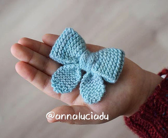Knitted Bow Patterns: Garter Stitch Hair Accessories (PDF 