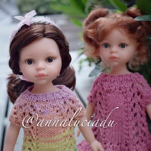 pdf knitting pattern , Paola Reina knitting doll dress for 13in/32cm doll, Knitting Pattern, Knitted Doll Clothes,Dolls Dress Pattern image 4