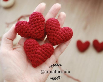 Crochet heart, crochet amigurumi heart, wedding heart, handmade heart, gift heart, heart pattern, valentine heart, PDF Instant Download