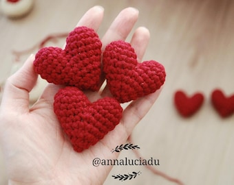 Schema a forma di cuore all'uncinetto amigurumi: decorazione per matrimonio di San Valentino (download immediato del PDF)