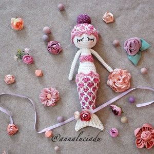 Crochet mermaid doll, crochet mermaid, mermaid tail, crochet mermaid tail, crochet toys, crochet photocrop, PDF Instant Download