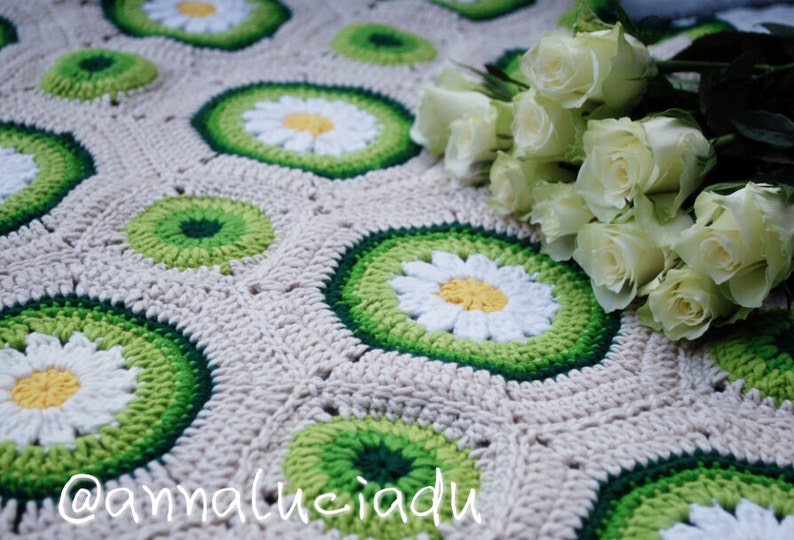 Crochet daisy, daisy blanket, kids, blanket, newborn crochet, crochet patterns, crochet daisy blanket, PATTERN INSTANT DOWNLOAD image 2