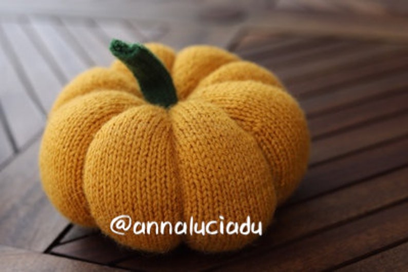 knitting pumpkin in 3 different sizes, knit in the round, knitting pattern, pumpkin amigurumi, knitting PDF Instant Download image 7