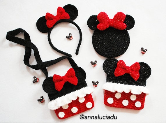 Crochet Minnie Mouse Crochet Bags Crochet Purse Minnie 