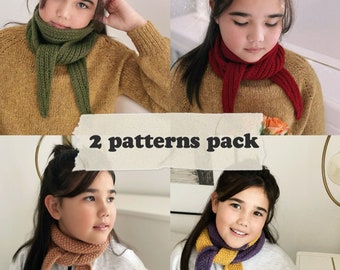 knitting pattern pack,  2  small scarf pattern  pack,  Knitting scarf,  Knitting small scarf,  knitting  gift, knitting  small shawls