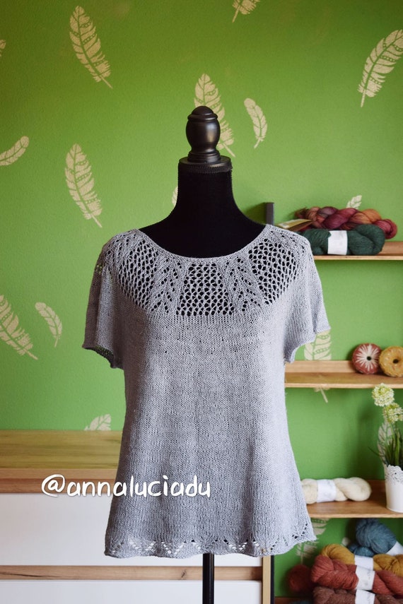Knit Linen Summer Top Pattern: Lacy, Airy Design (PDF Download) - Etsy
