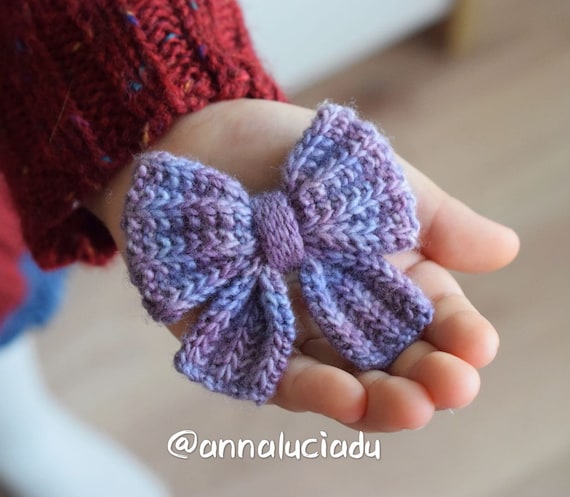 Knitted Bow Pattern Ribbon Bow Hair Accessory Knitting Pattern,