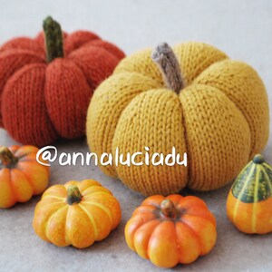 knitting pumpkin in 3 different sizes, knit in the round, knitting pattern, pumpkin amigurumi, knitting PDF Instant Download image 5