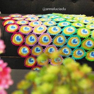 Crochet peacock, crochet blanket, crochet patterns, Peacock Feather Baby Blanket, newborn prop, PDF Instant Downlod image 1