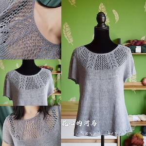 Knit linen top, knit summer top, knit summer T-shirt, summer patterns, summer top pattern, T-shirt pattern PDF Instant Download