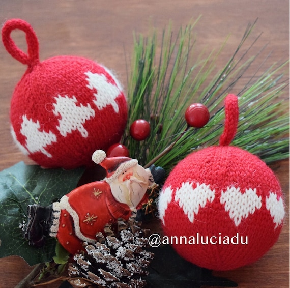 Knitted christmas balls deals