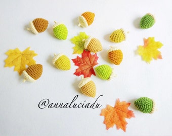 crochet acorn, crochet autumn, crochet patterns, PDF Instant Download