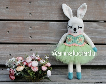 crochet bunny doll, crochet bunny, crochet amigurumy, bunny pattern, crochet patterns, doll pattern,crochet toys, PDF instant Download