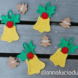 bell, crochet pattern, crochet bell, bell applique,crochet applqiue,PDF instant download pattern 【only bell pattern is included】