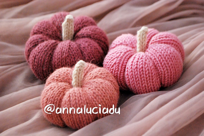 knitting pumpkin in 3 different sizes, knit in the round, knitting pattern, pumpkin amigurumi, knitting PDF Instant Download image 9