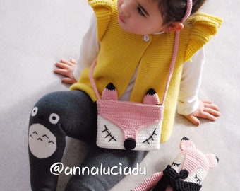 Paquete de 3 patrones de zorro/bolso/amigurumi de crochet, patrones de crochet, diadema de zorro, bolso de zorro de crochet, bolso de zorro de crochet, descarga instantánea en PDF
