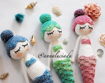 Crochet mermaid doll, crochet mermaid, mermaid tail, crochet mermaid tail, crochet toys, crochet photocrop, PDF Instant Download