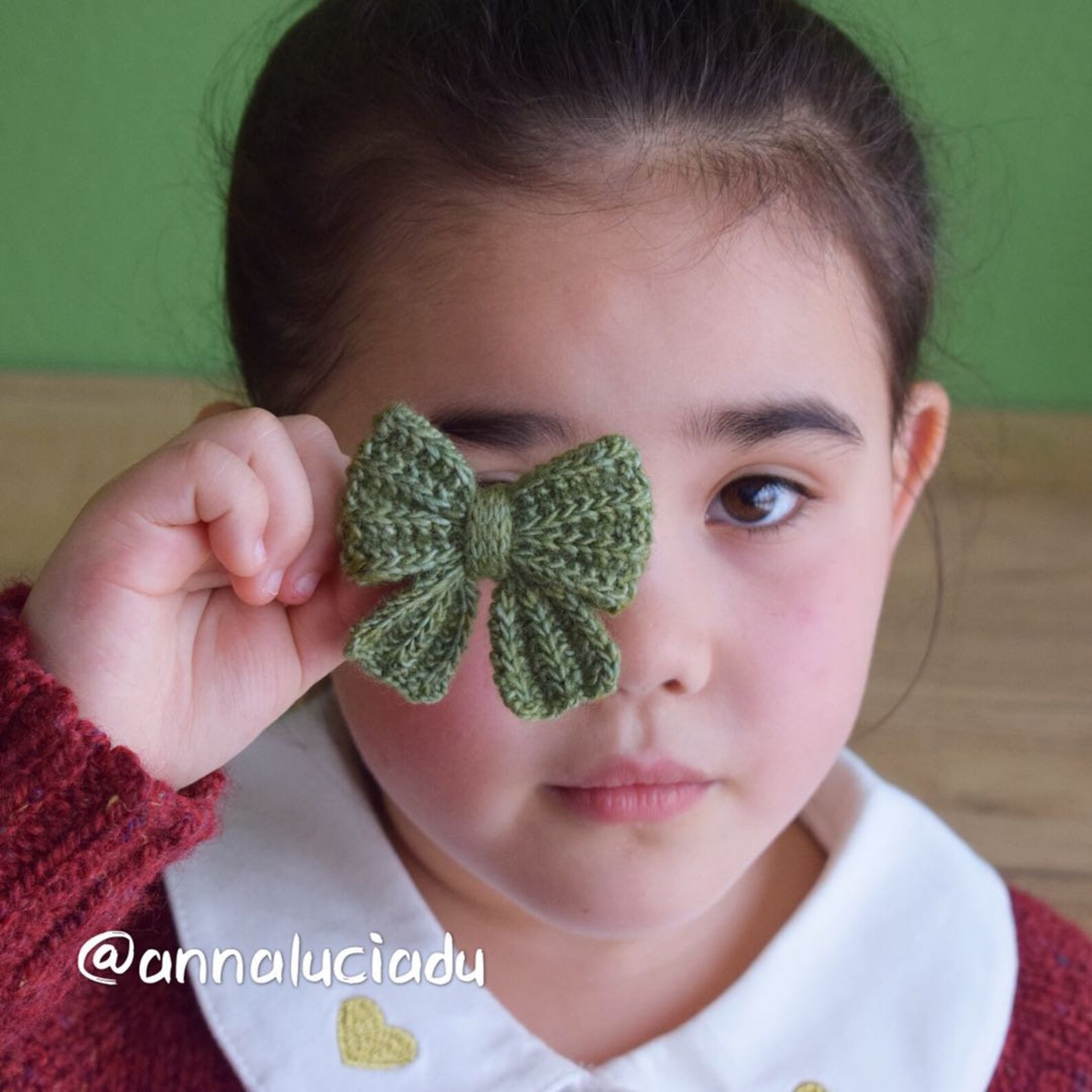 Knitted bow knitting hair accessories girls bow bow tie Etsy