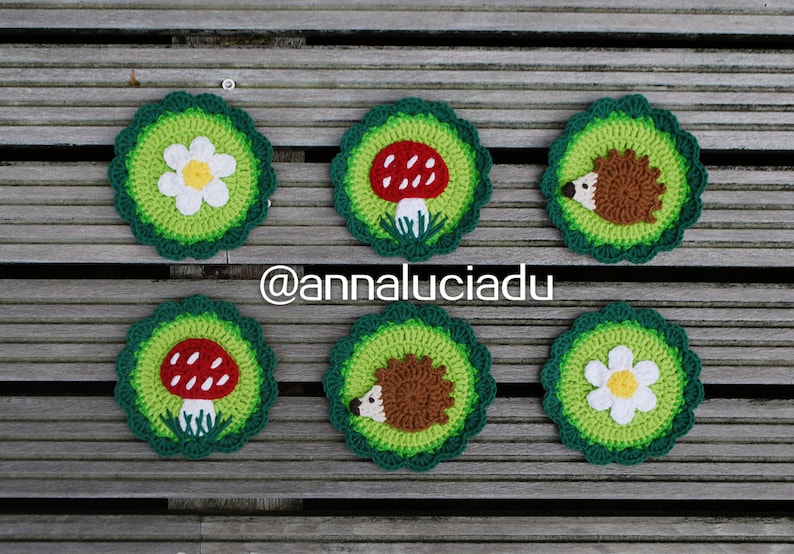 crochet patterns, toadstool pattern, woodland, forest theme, christmas decor, crochet garland, crochet daisy, flowers, PDF Instant Download image 2