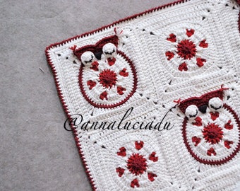 Crochet heart blanket, crochet heart owl, heart owl, handmade owls, crochet blanket pattern, PATTERN - INSTANT DOWNLOAD
