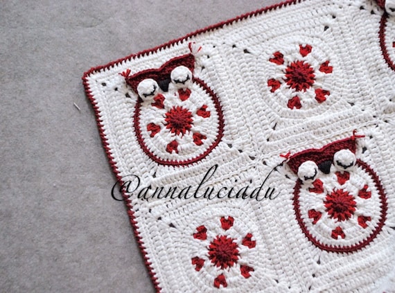 Crochet Heart Owl Blanket Pattern (PDF Pattern)