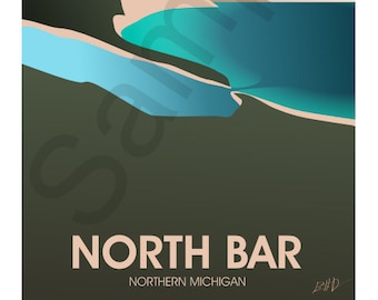 North Bar, Sleeping Bear Dunes , Northern Michigan LIMITED EDITION SIGNED vintage print wall art