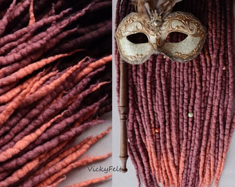 Wolle Dreadlocks 15 bis 60 DE Braun bis Rot Kupfer Dreadlocks doppelendig Full Set Dreads 14 bis 32 Zoll Ombre