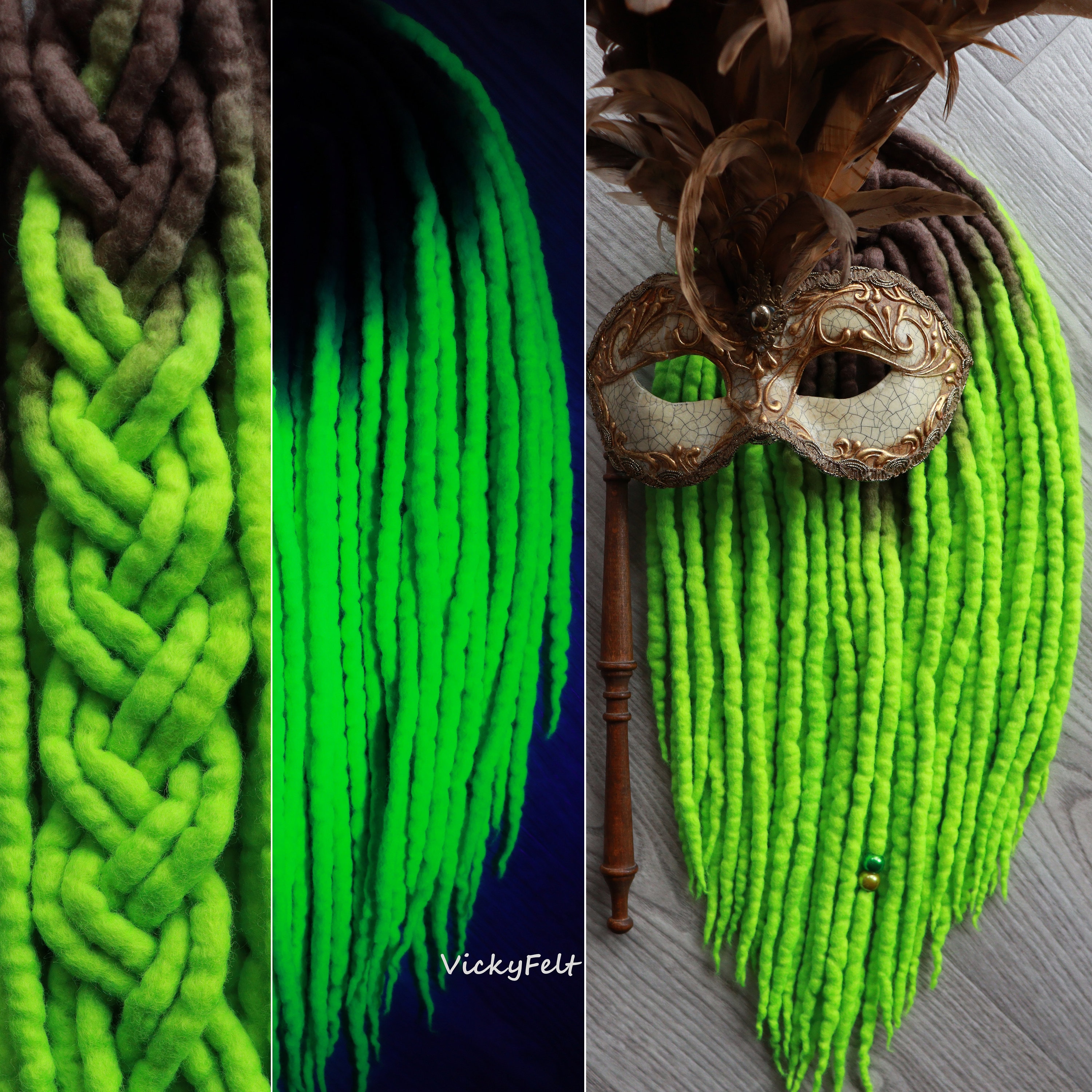 Dread Tips With Neon Green