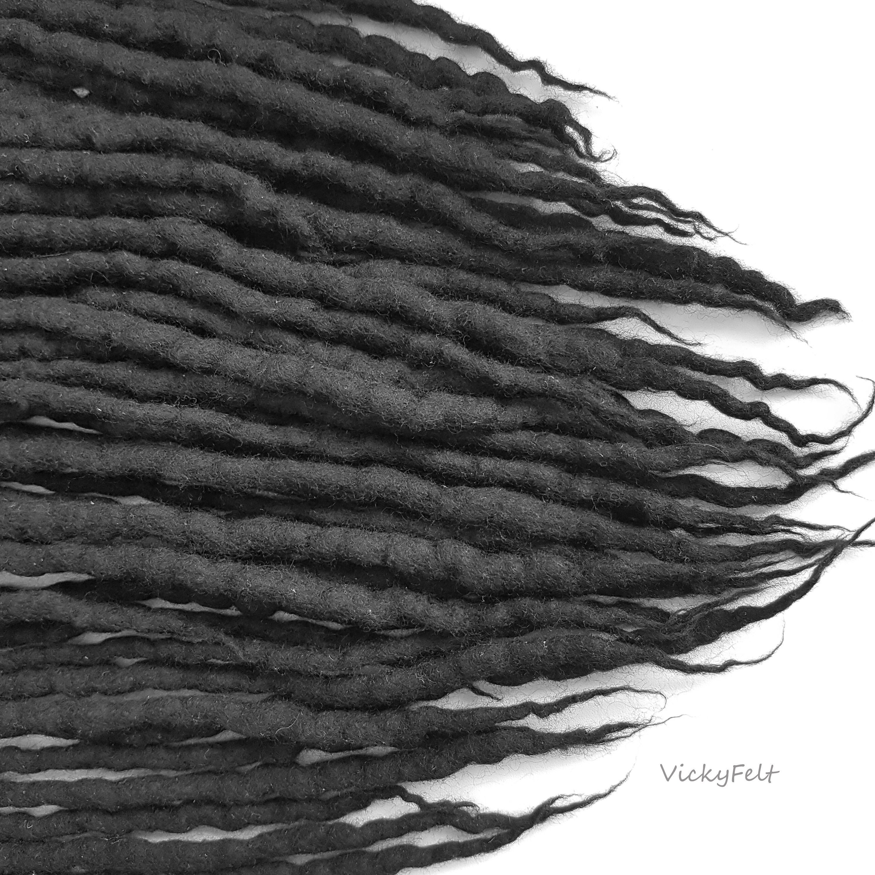 Black Wool Dreads Full Set Dreadlocks DE Double Ended Long Etsy