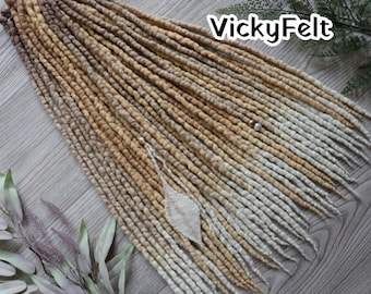 Blonde Dreadlocks Extensions, Double Ended Merino Wool Dreads, 20 DE - Full set, choose 14-32"