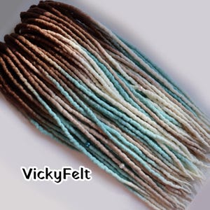 Wool Dreads 15 DE to Full Set Ombre Dreadlocks Extensions 14-32 inches Double ended Brown roots