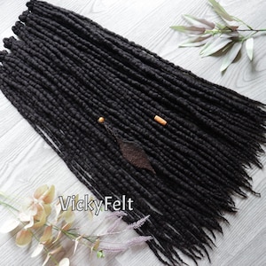 Brown Wool Dreads extensions Dreadlocks Dark Brown 10 DE to Full set, length 14 to 32 inches Set &quot;Black Coffee&quot;