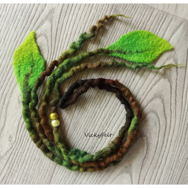 ONE Long 22 Decorated Dreadlock Wool Dreads Extensions Etsy