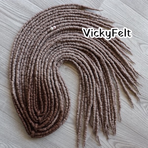 Ombre Brown Wool Dreads: Ash Brown Double Ended Dreadlocks Extensions