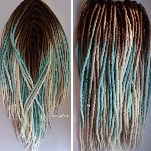Brown Wool Dreadlocks Light Brown Dreads Extensions Bronze Etsy