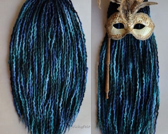 Dünne Wolle Dreads 10 DE bis ful set Dreadlocks doppelendige Erweiterungen Blue Aqua Emerald ombre gewellt