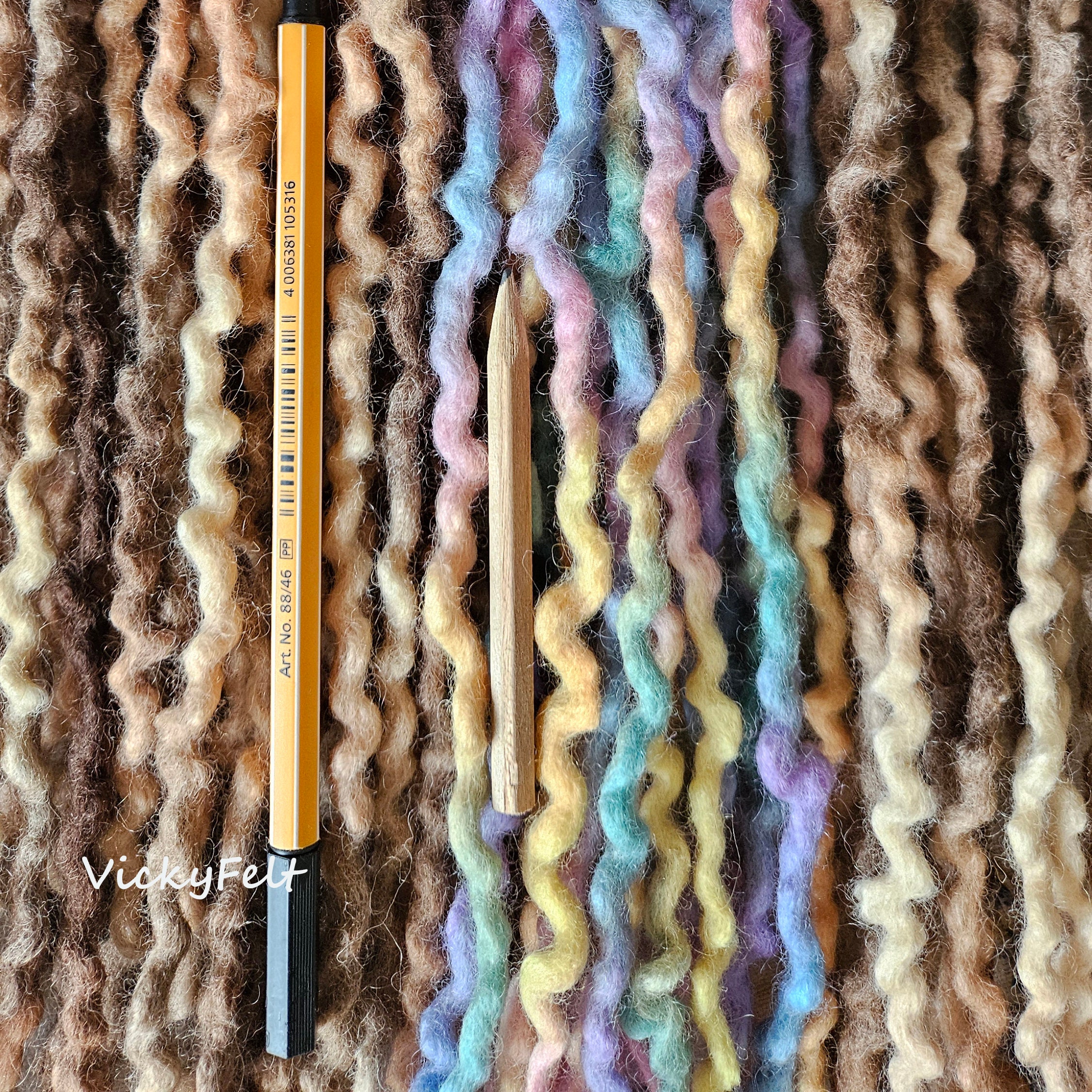 Thin Wavy Wool Dreads 15 DE to Full Set Dreadlocks