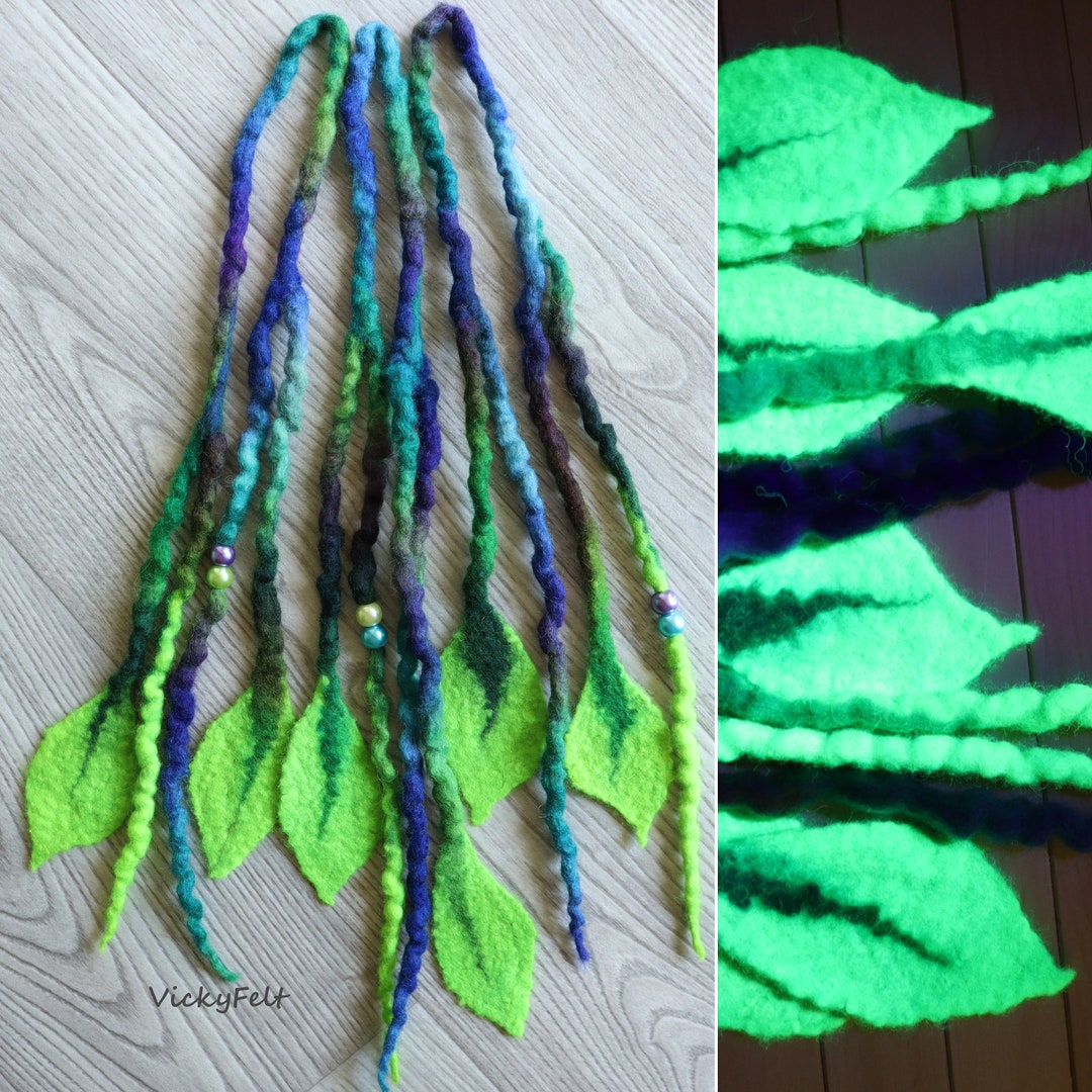 Accent Dreads Wool Dreadlock Extensions UV Neon Seaweed Available in Two Lengths 17/ 18 Etsy