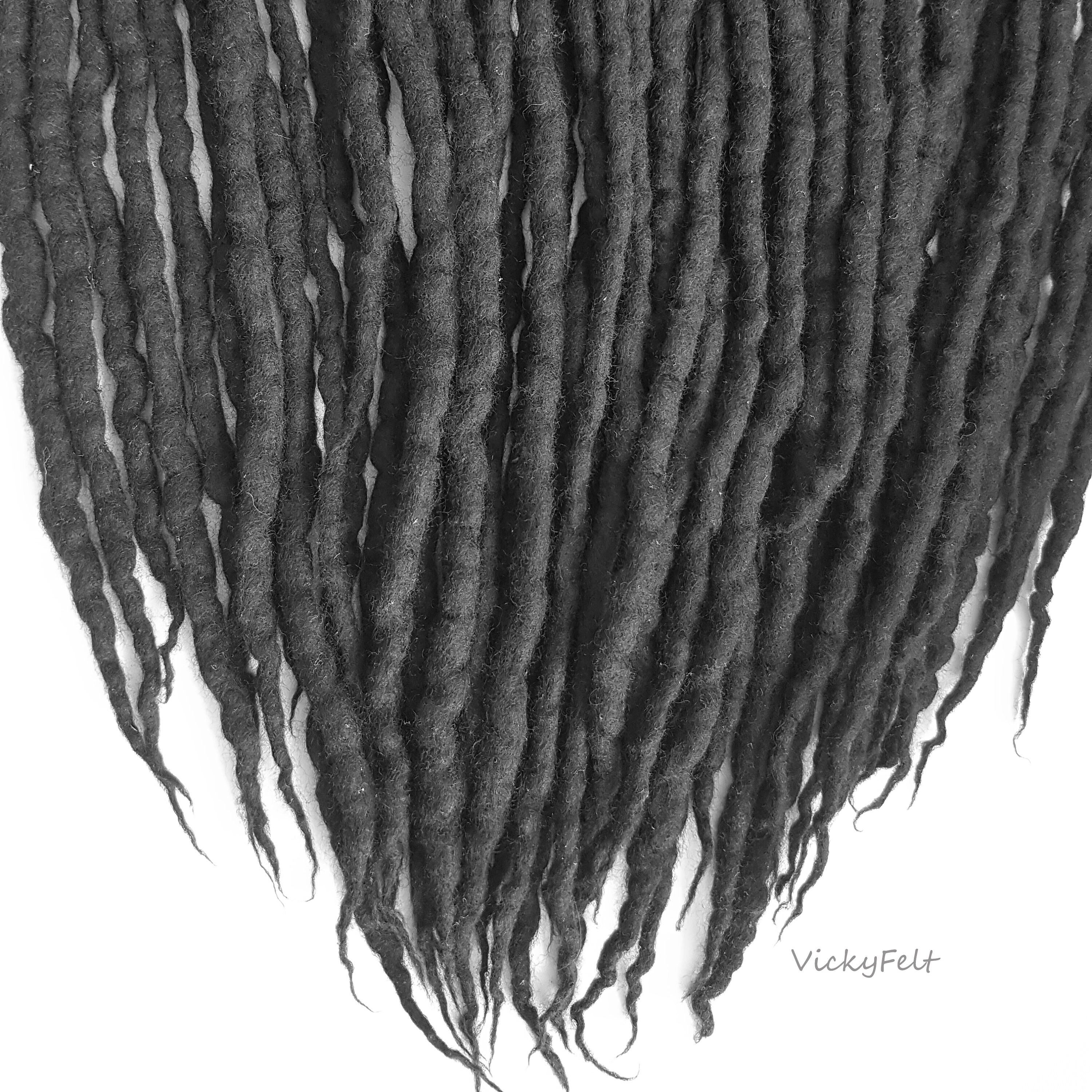 Black Wool Dreads Full Set Dreadlocks DE Double Ended Long Etsy