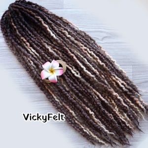 Thin Wool Dreadlocks Extensions: Double Ended Wavy Dreads - Choose Length