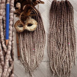 DE wool dreads Ombre Ash blonde Dreadlocks double ended extensions 10 to 60 DE Set "Pearl"