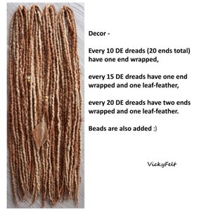 23-26 Wolle Dreads Erweiterungen Dreadlocks 10 bis 50 DE Doppelendige Dreads Einzigartige set sofort versandfertig. Schattierungen von beige und braun Bild 3