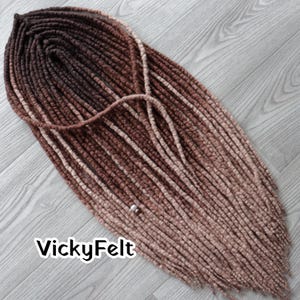 Wool Dreads 15 DE to full set Ombre Dreadlocks extensions Double Ended &quot;Ripe Chestnut&quot;