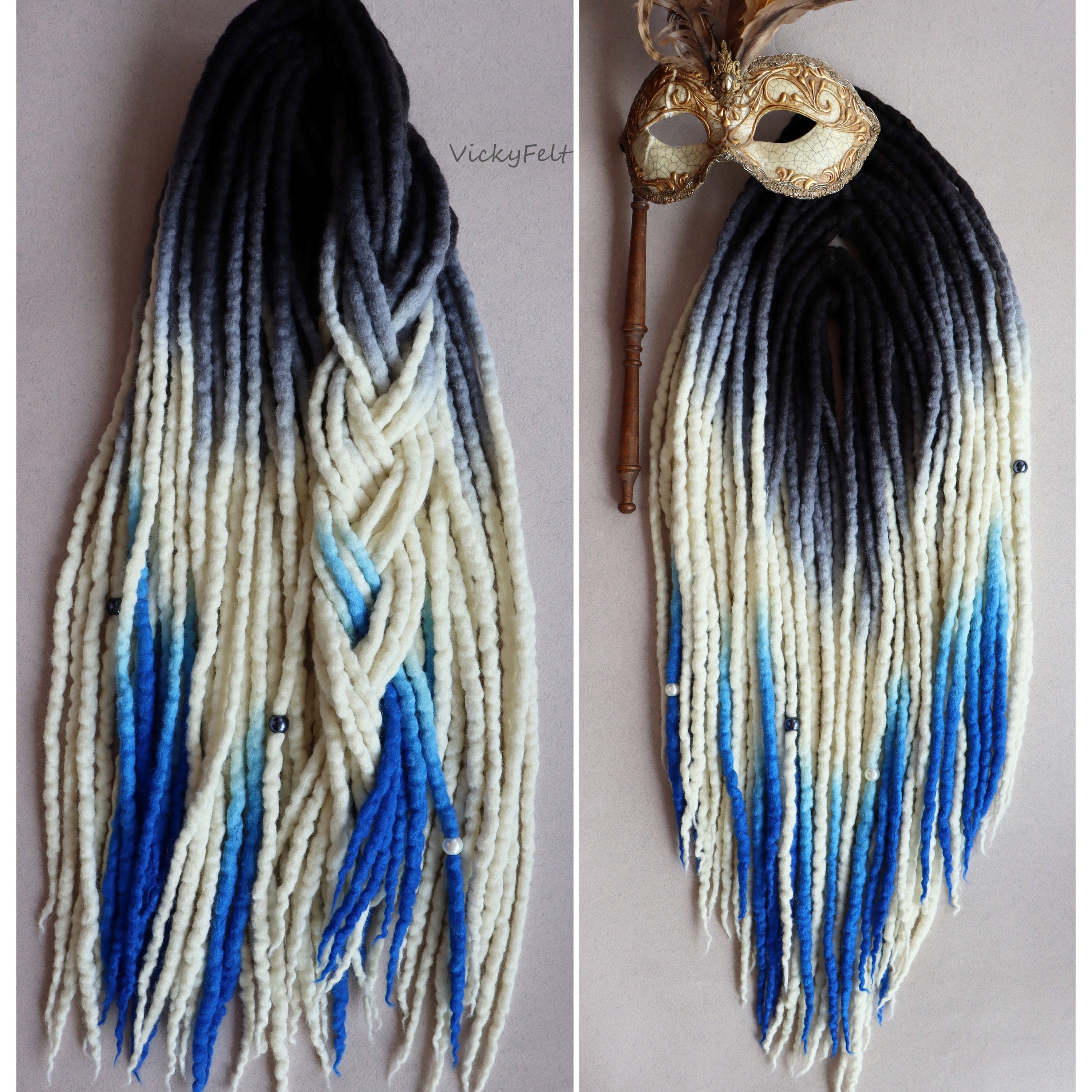 Wool Dreads Full Set 10/20/30/40/60 DE Black Blue White Etsy