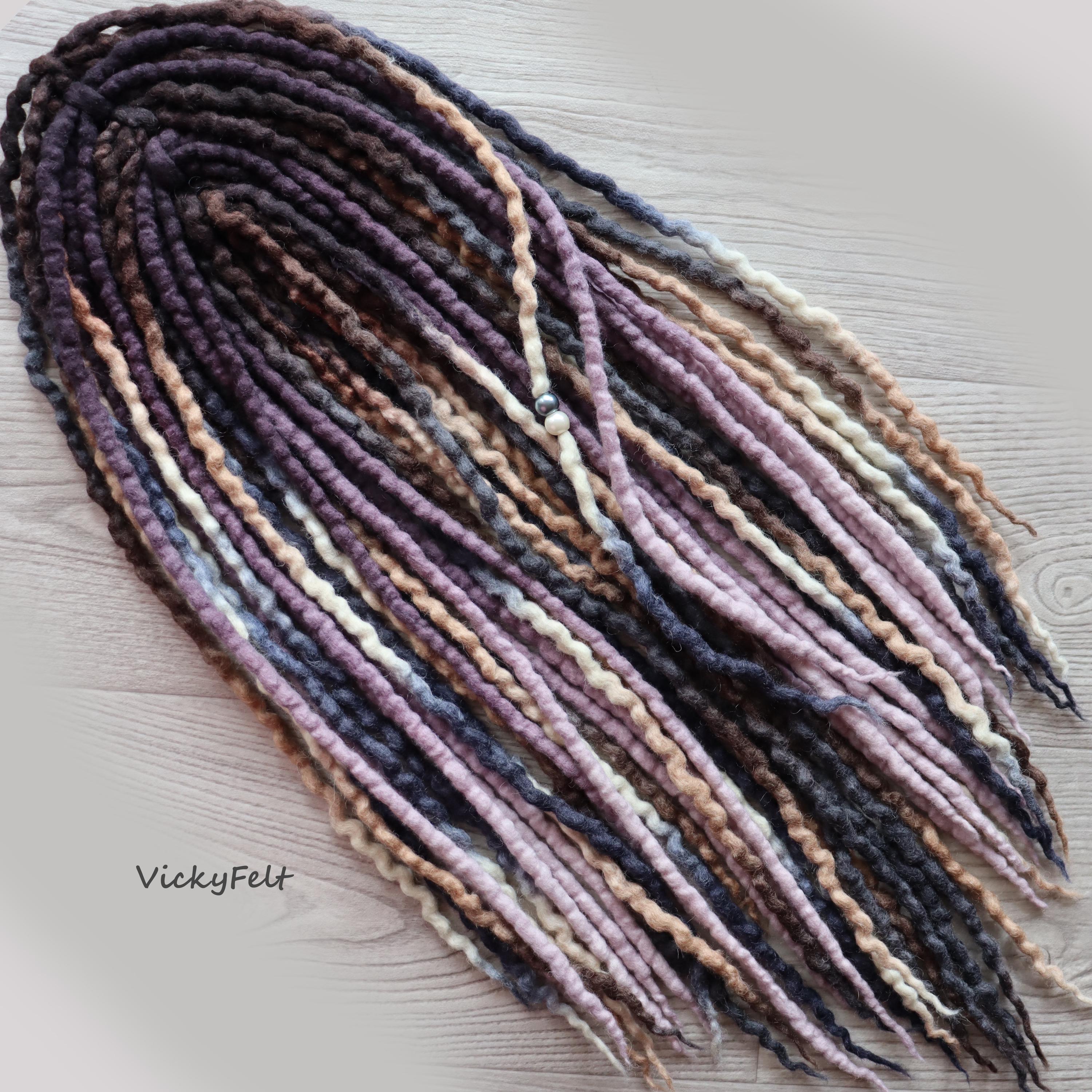 DE Wool Dreads Full Set Dreadlocks Extensions Ombre 15 DE to Full Set ...