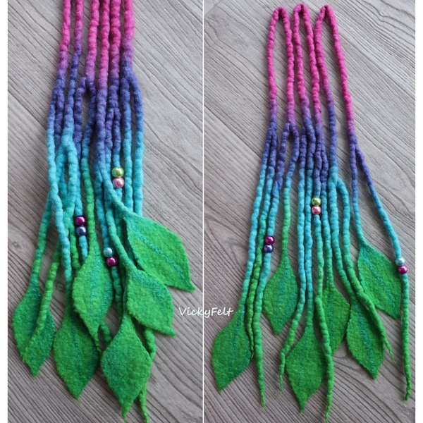 Accent dreads Wool dreadlock extensions "Coral Sand" Three units available, approximately 19 inches long